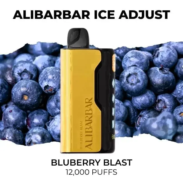 Alibarbar Ice Adjust 12000 Bluberry Blast disposable vape, Bluberry Blast flavour, 12,000 puffs