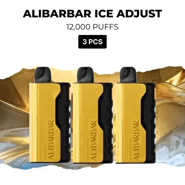 Alibarbar Ice Adjust 12000 3-pack of disposable vapes, assorted flavours, 12,000 puffs each