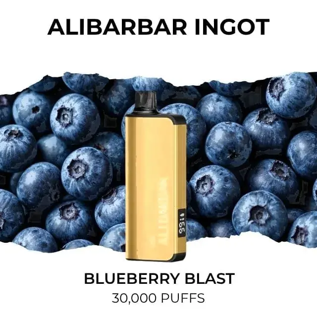 Alibarbar Ingot 30000 Blueberry Blast disposable vape, Blueberry Blast flavour, 30,000 puffs