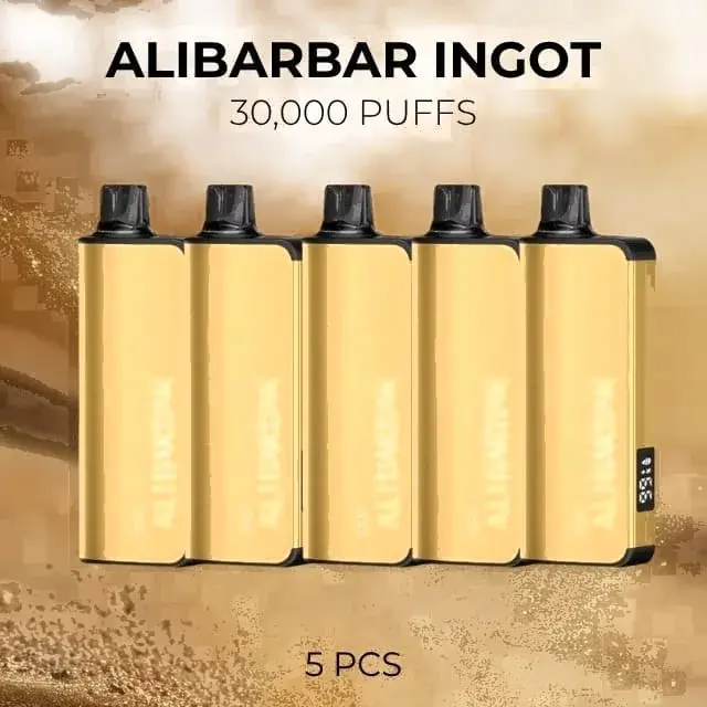 Alibarbar Ingot 30000 5-pack of disposable vapes, assorted flavours, 30,000 puffs each