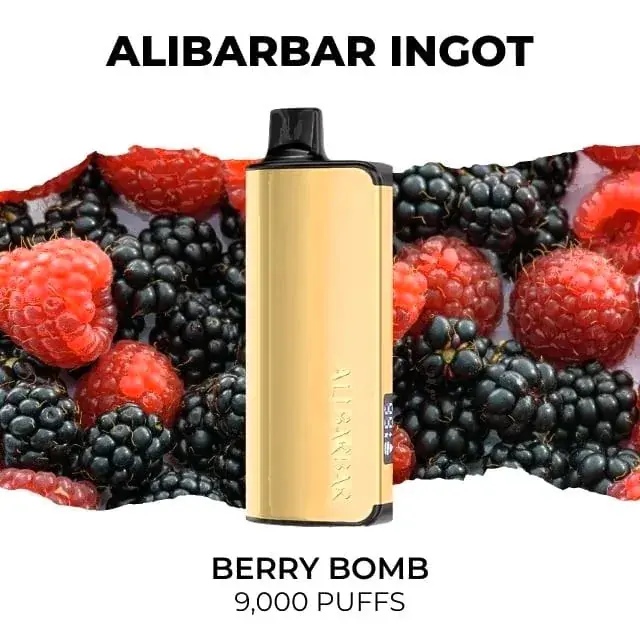 Alibarbar Ingot 9000 Berry Bomb disposable vape, Berry Bomb flavour, 9,000 puffs