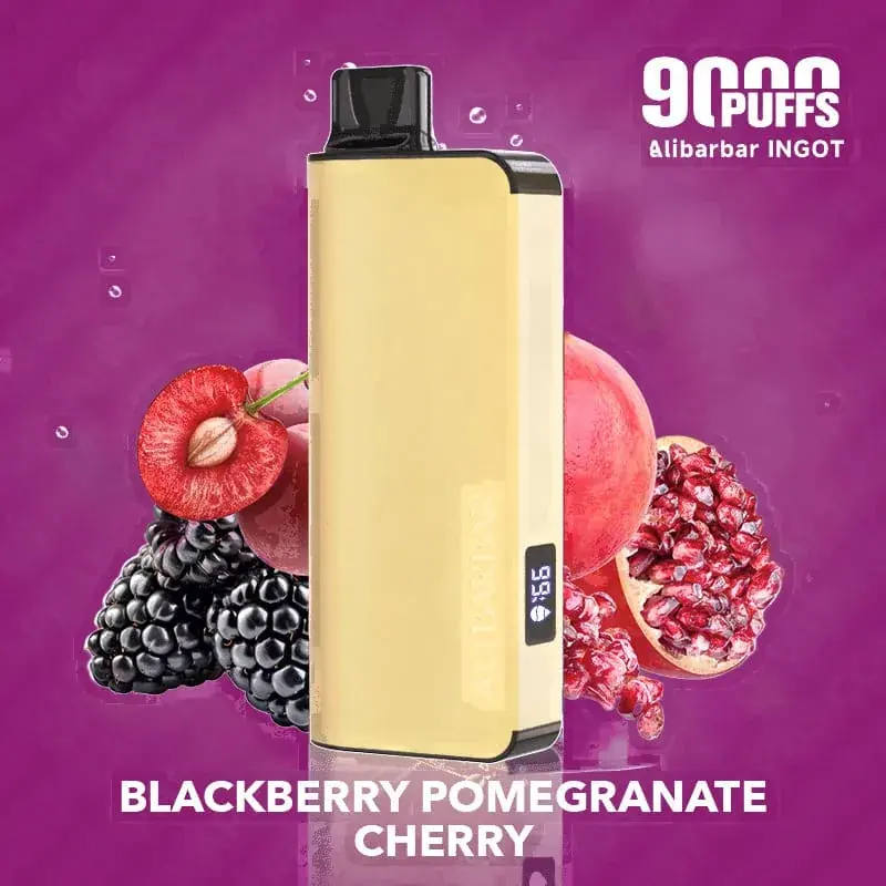 Alibarbar Ingot 9000 Blackberry Pomegranate Cherry disposable vape, Blackberry Pomegranate Cherry flavour, 9,000 puffs