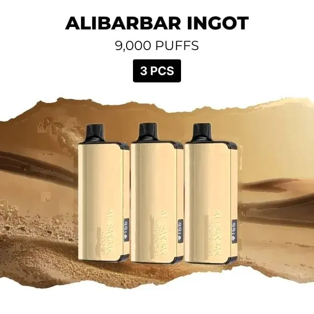 Alibarbar Ingot 9000 3-pack of disposable vapes, assorted flavours, 9,000 puffs each