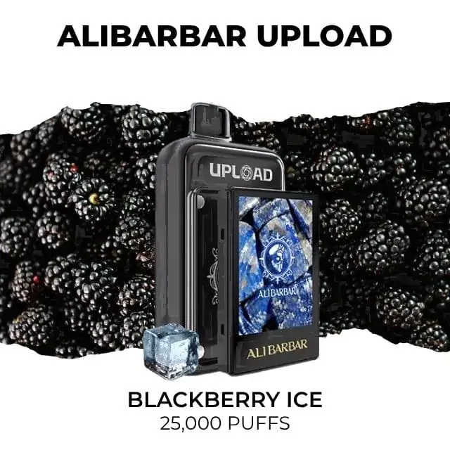 Alibarbar Upload 25000 Blackberry Ice disposable vape, Blackberry Ice flavour, 25,000 puffs