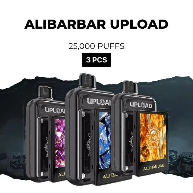 Alibarbar Upload 25000 3-pack of disposable vapes, assorted flavours, 25,000 puffs each